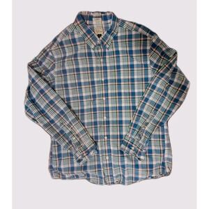 J. Crew Button Down Longsleeve Shirt Green Blue Mens Size L